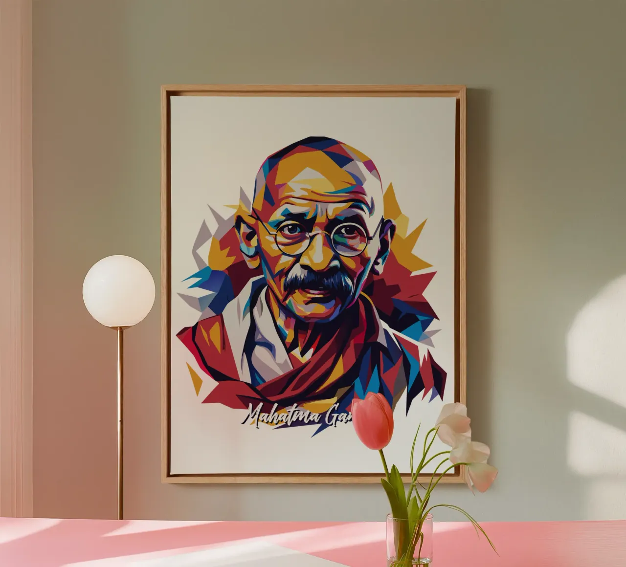 Mahatma Gandhi WPAP Pop Art tela da vectorartnesia