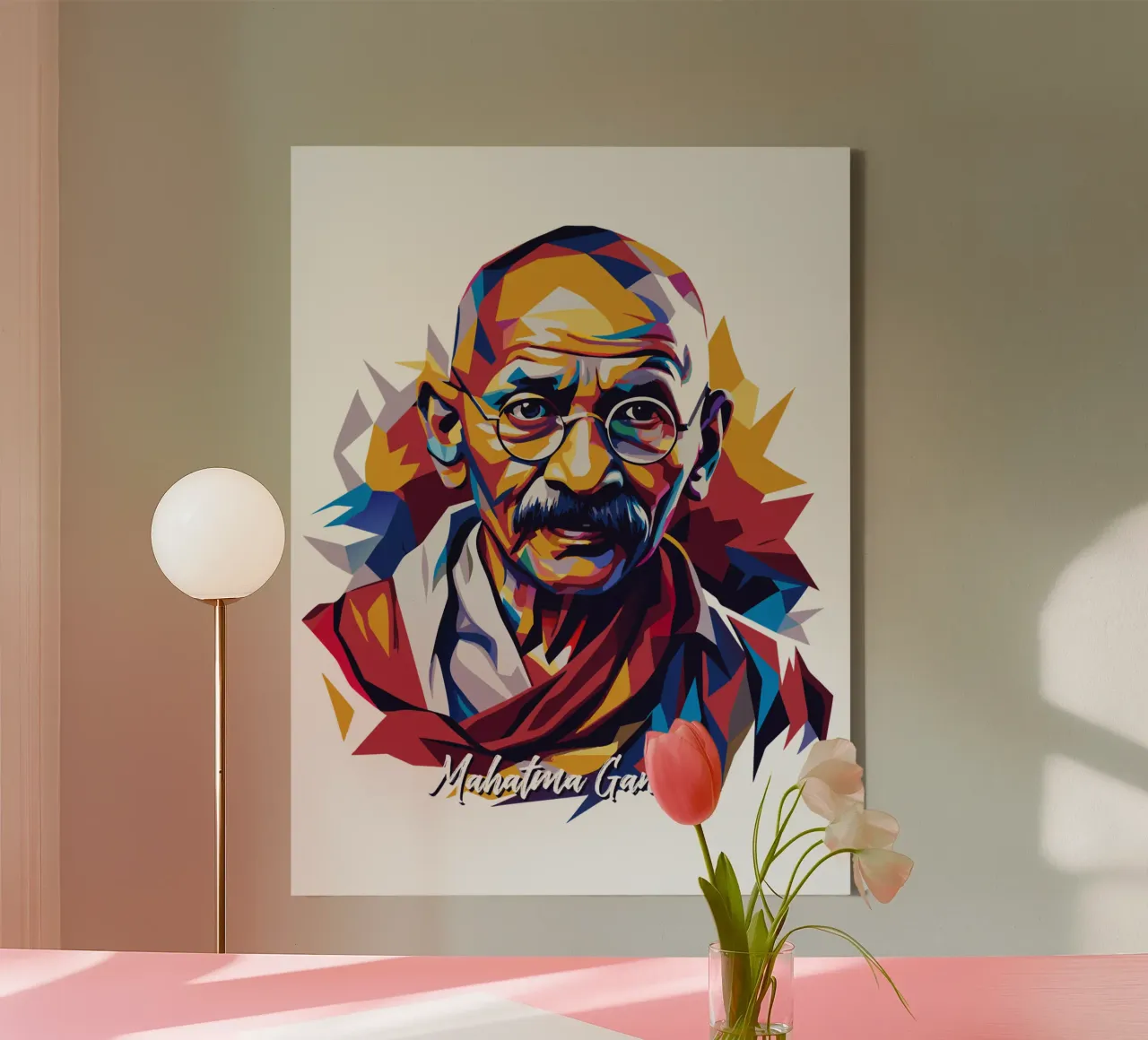 Mahatma Gandhi WPAP Pop Art tela da vectorartnesia