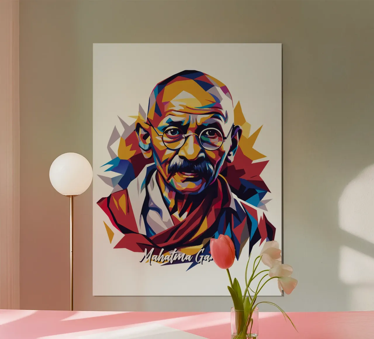 Mahatma Gandhi WPAP Pop Art hahnemühle de vectorartnesia