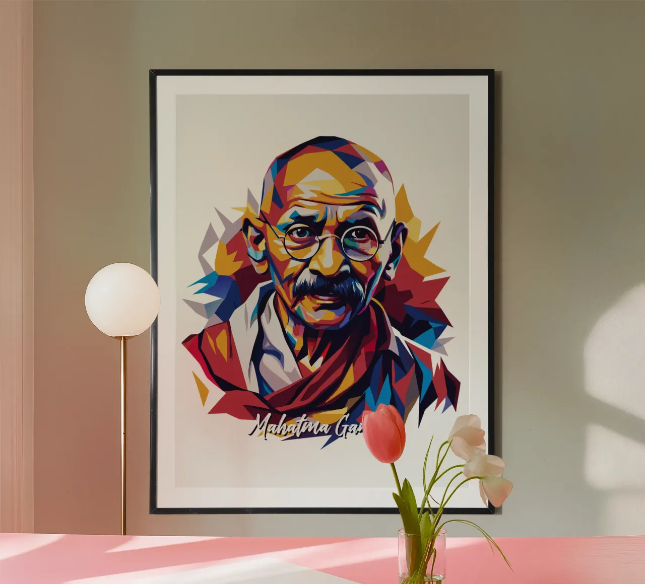 Mahatma Gandhi WPAP Pop Art hahnemühle de vectorartnesia