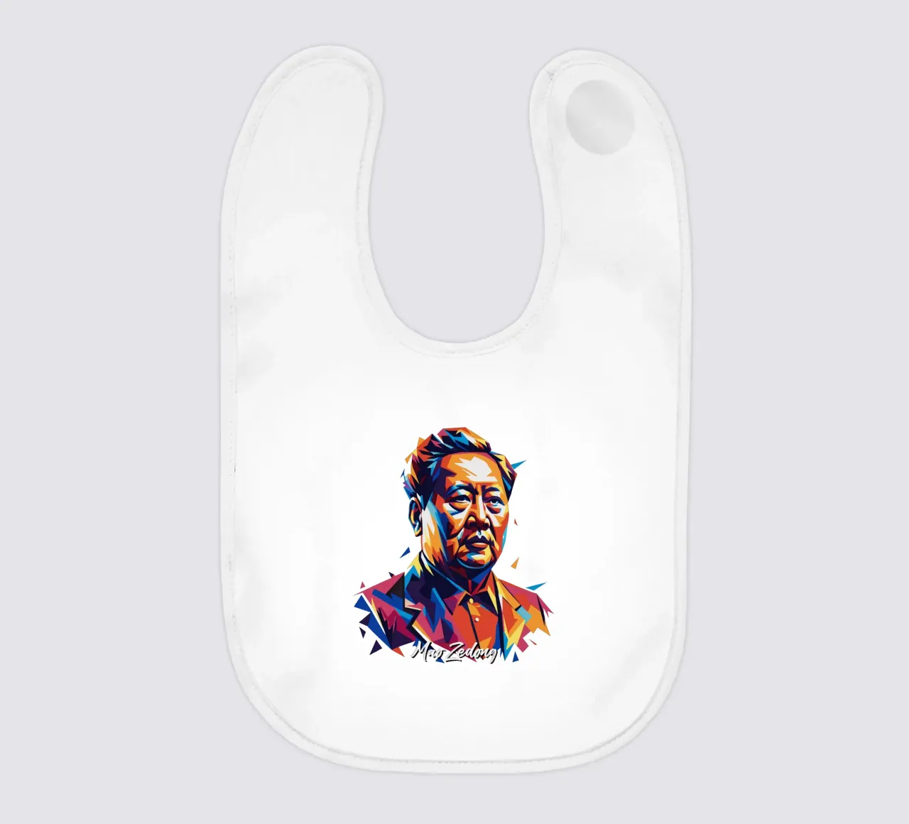 Mao Zedong in WPAP Pop Art baby slabbetje van vectorartnesia