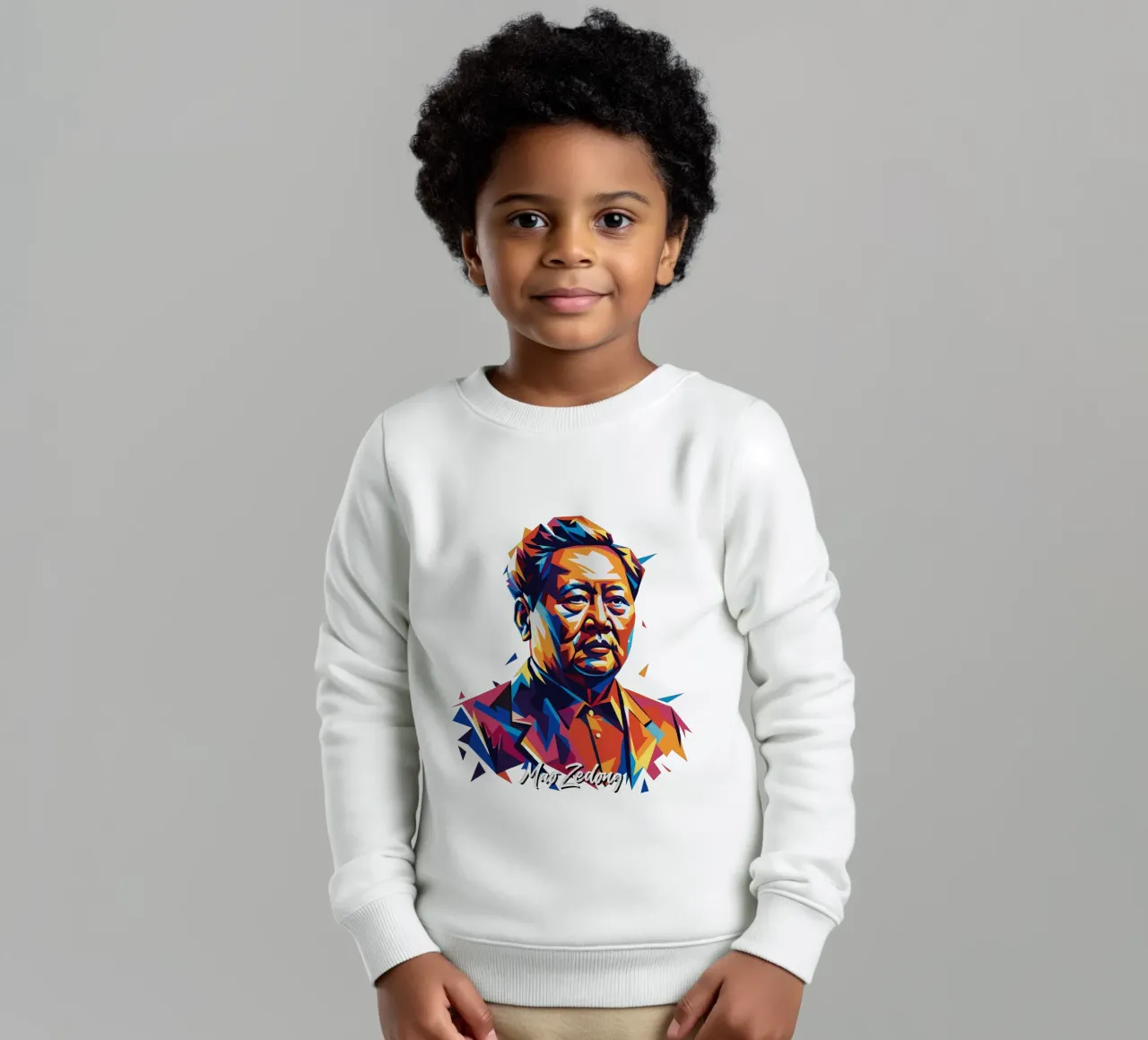 Mao Zedong in WPAP Pop Art sudadera para niño de vectorartnesia