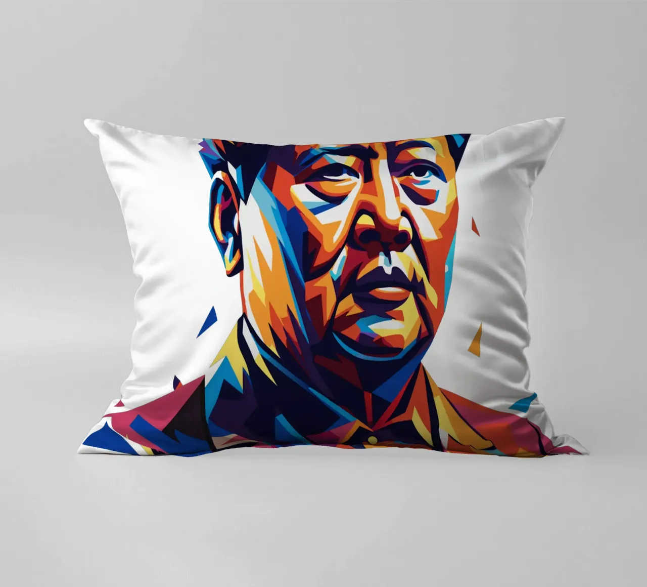 Mao Zedong in WPAP Pop Art Kissen von vectorartnesia