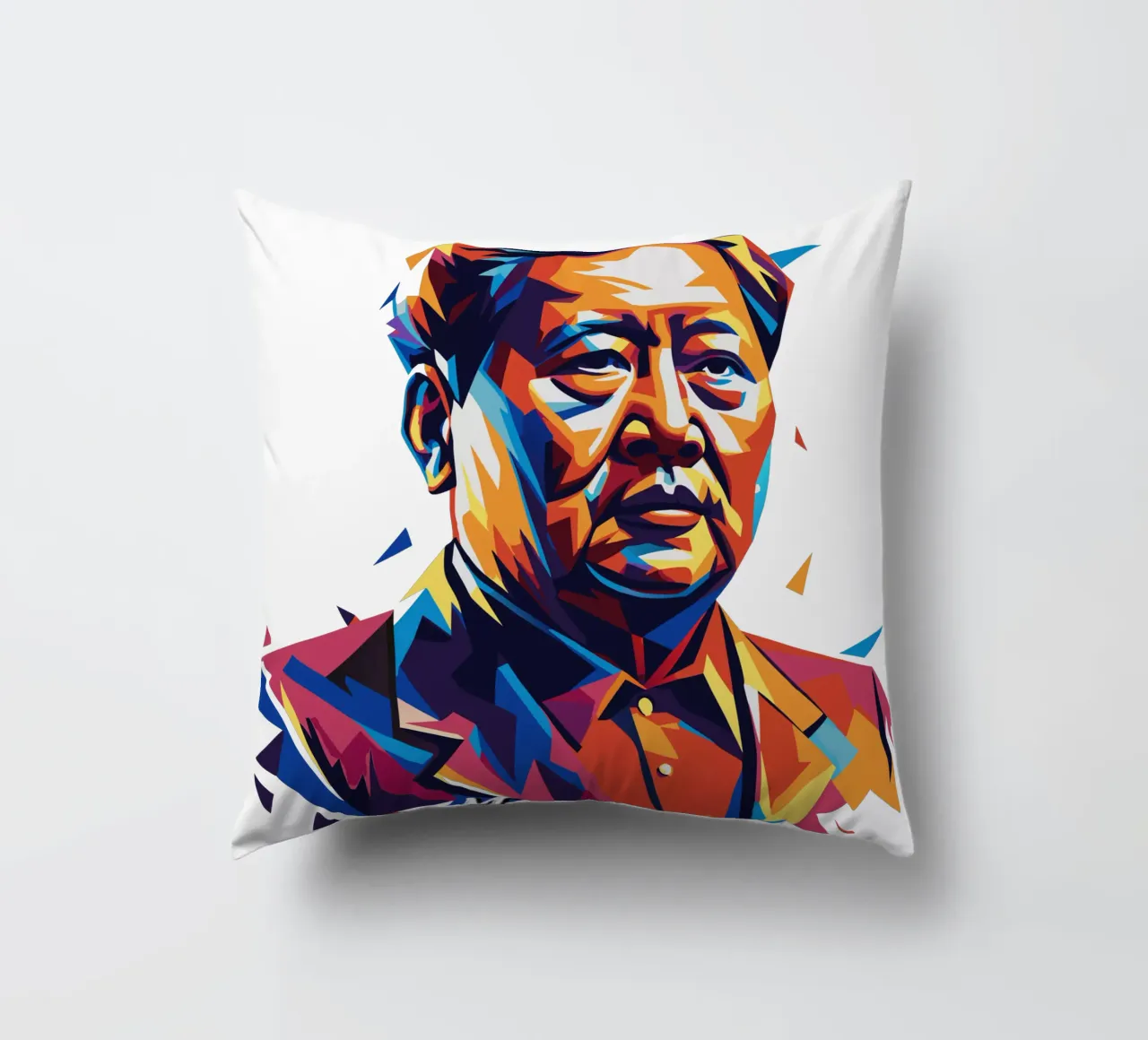 Mao Zedong in WPAP Pop Art Kissen von vectorartnesia