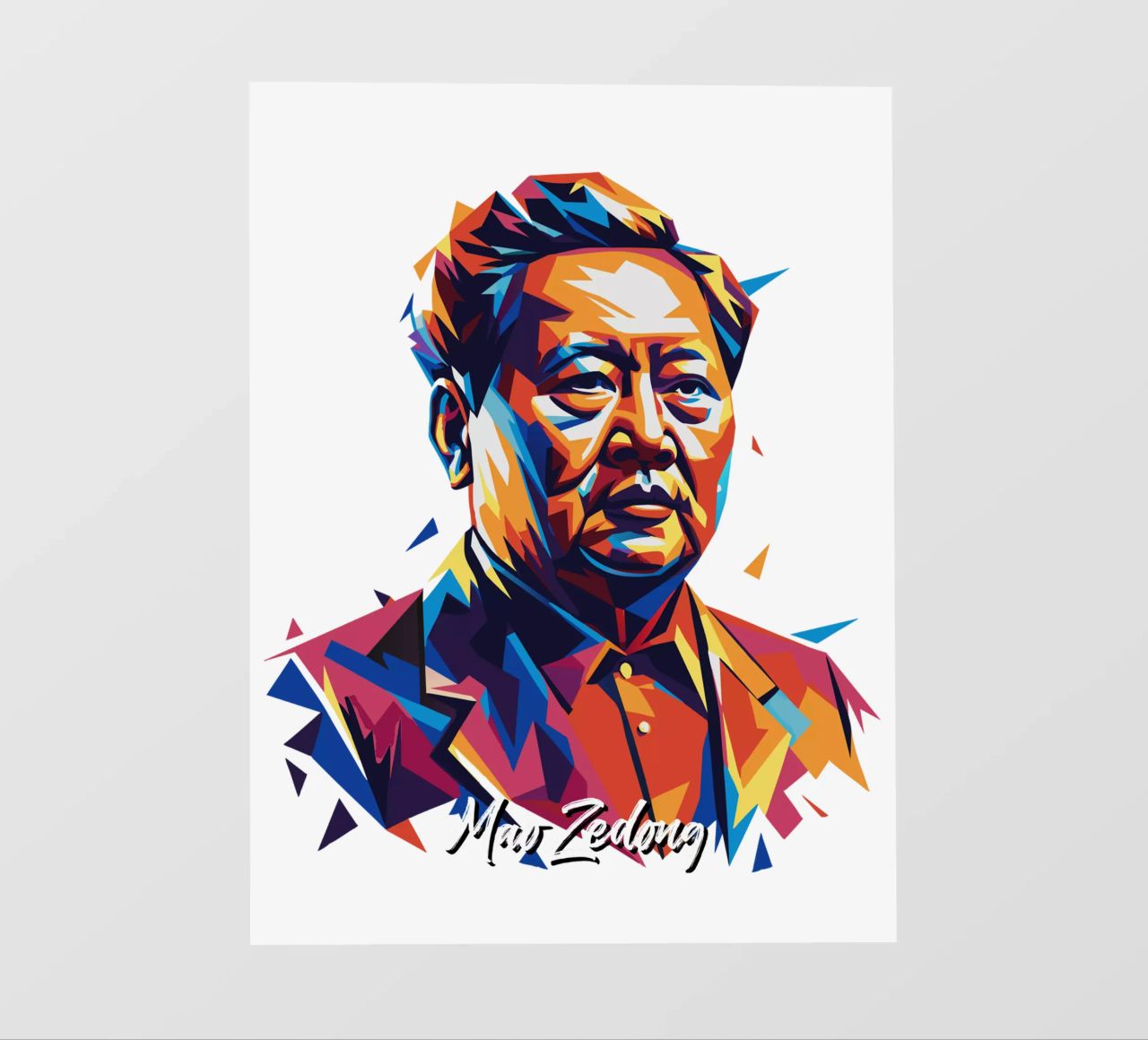 Mao Zedong in WPAP Pop Art pellicola backlit da vectorartnesia