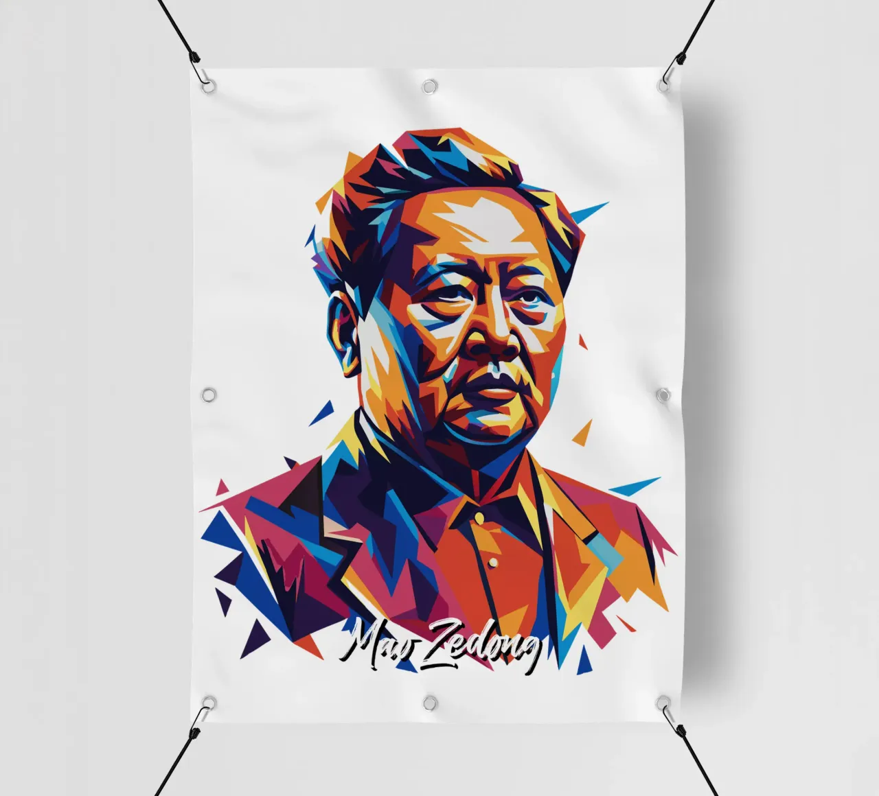 Mao Zedong in WPAP Pop Art telo in pvc da vectorartnesia