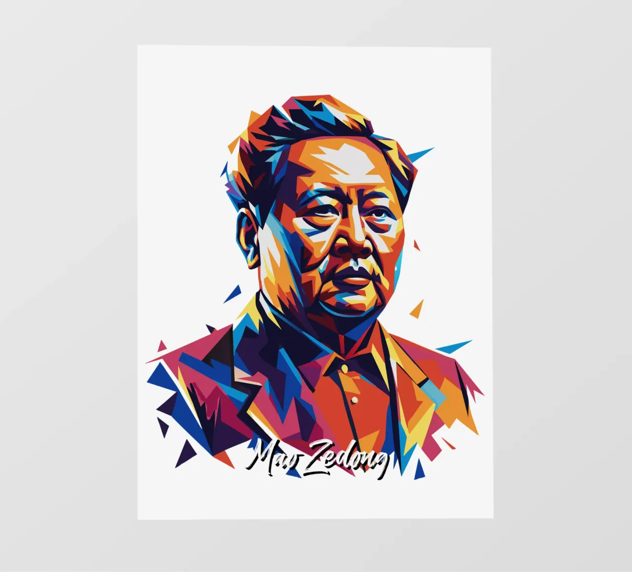 Mao Zedong in WPAP Pop Art telo in pvc da vectorartnesia
