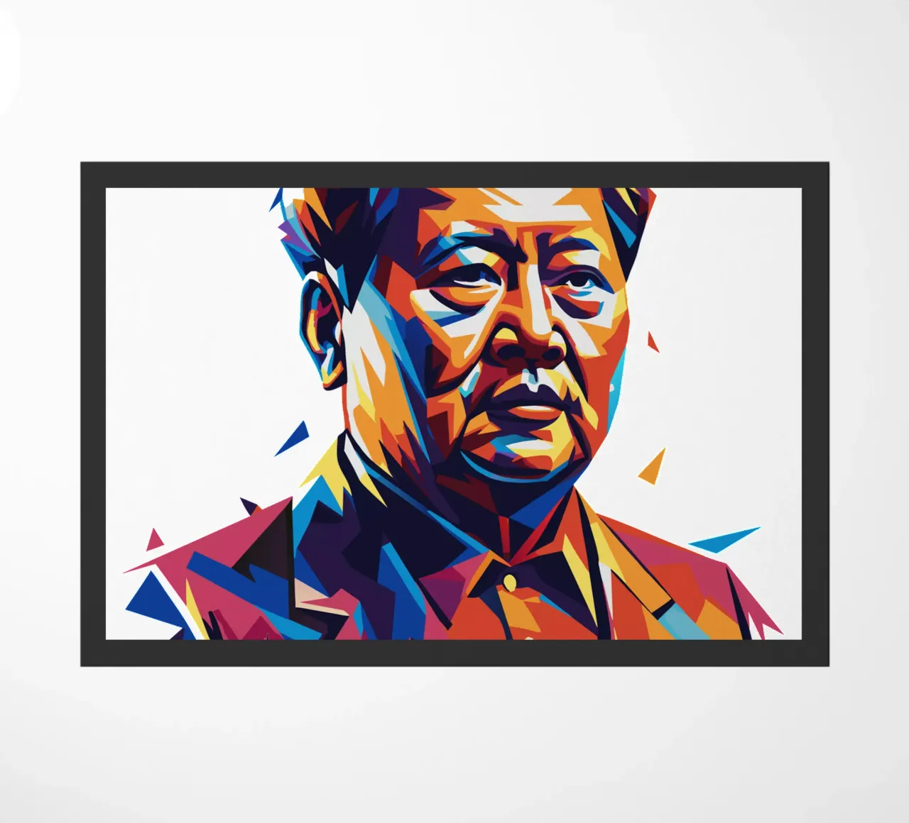 Mao Zedong in WPAP Pop Art Fußmatte von vectorartnesia