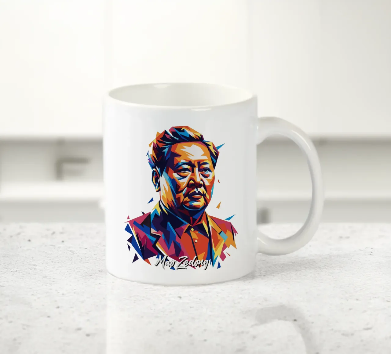 Mao Zedong in WPAP Pop Art ceramic mug by vectorartnesia