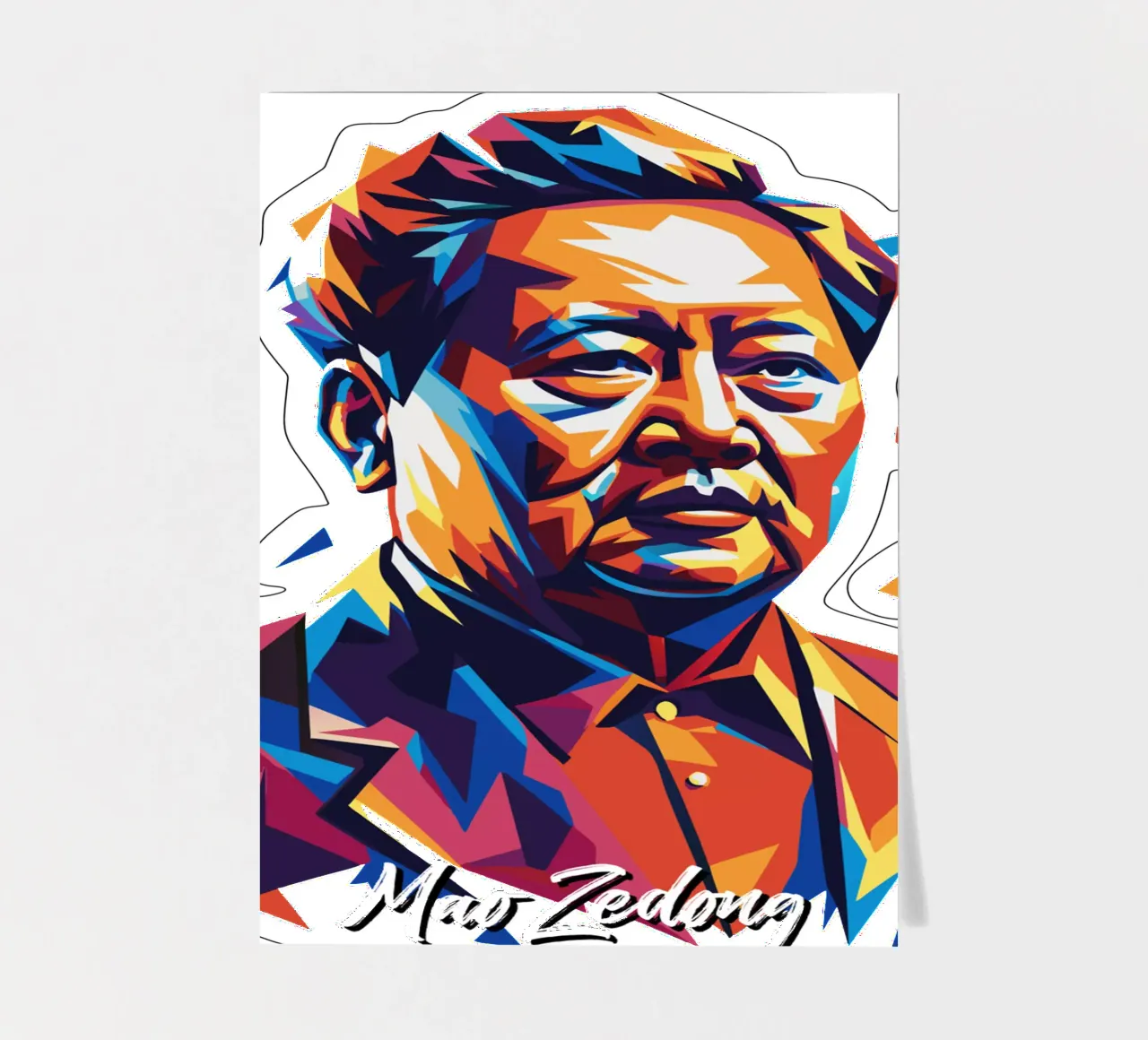 Mao Zedong in WPAP Pop Art foglio adesivo da vectorartnesia
