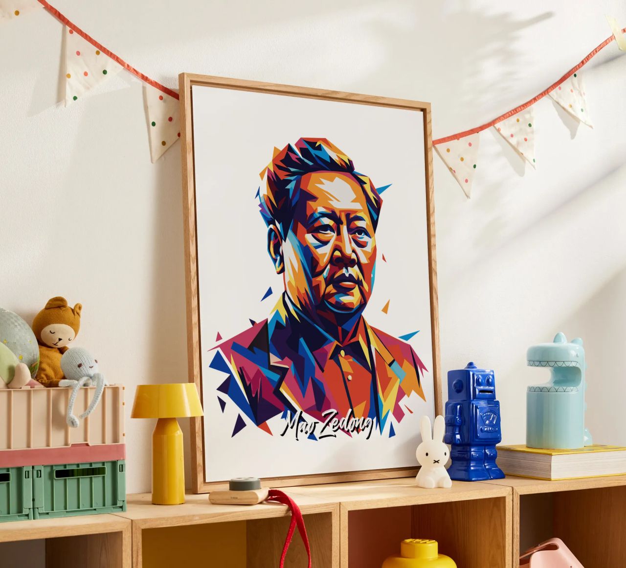 Mao Zedong in WPAP Pop Art plexiglass da vectorartnesia