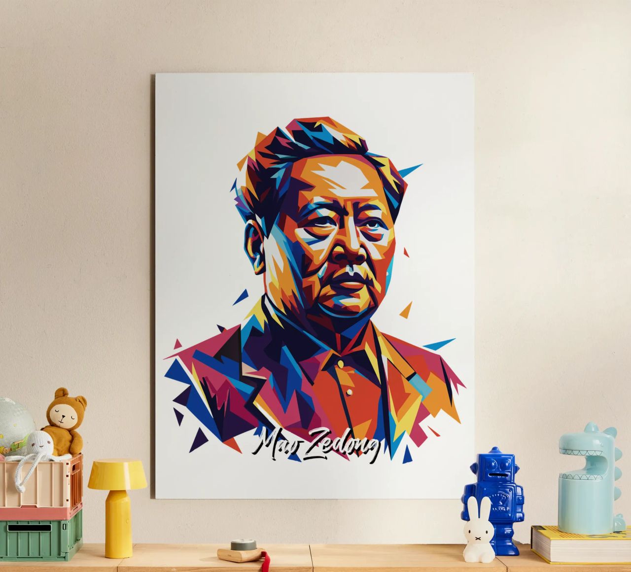 Mao Zedong in WPAP Pop Art alluminio dibond da vectorartnesia