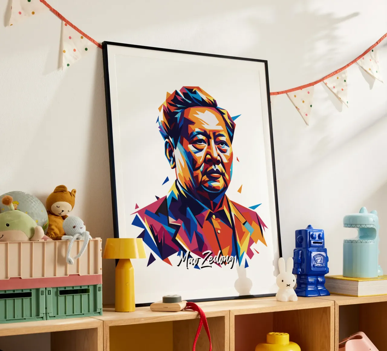 Mao Zedong in WPAP Pop Art hahnemühle de vectorartnesia
