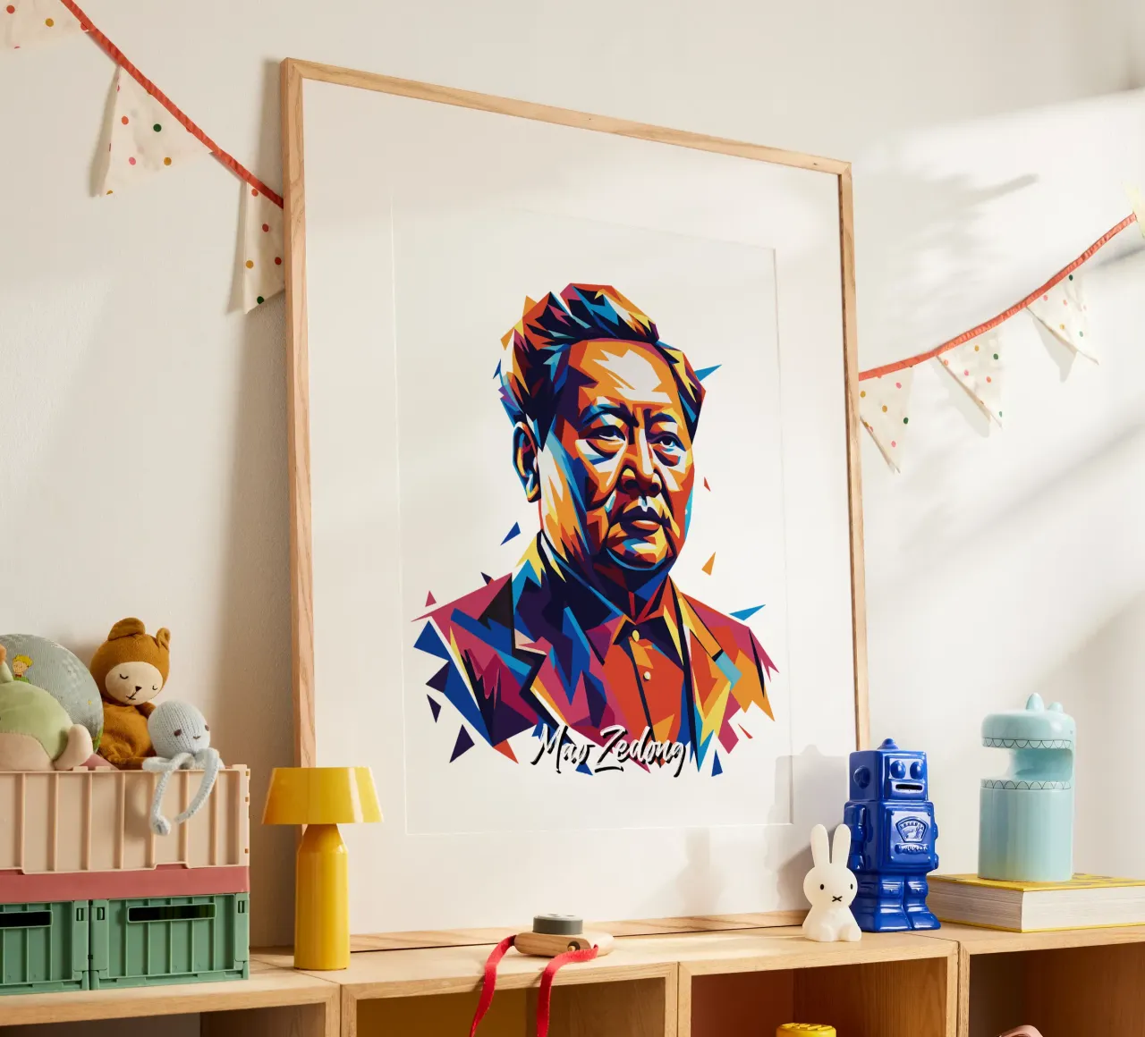 Mao Zedong in WPAP Pop Art carta hahnemühle da vectorartnesia