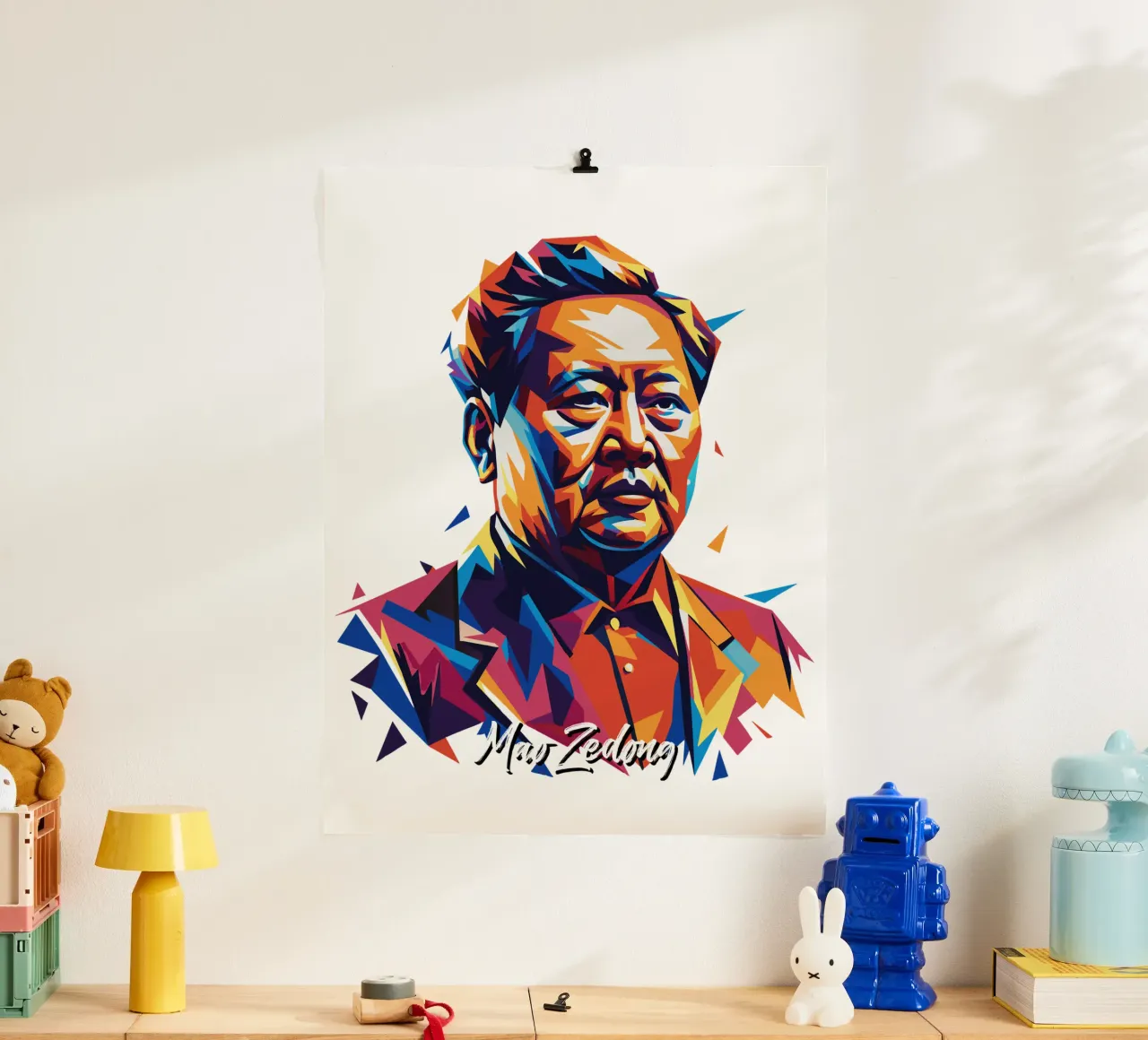 Mao Zedong in WPAP Pop Art carta hahnemühle da vectorartnesia
