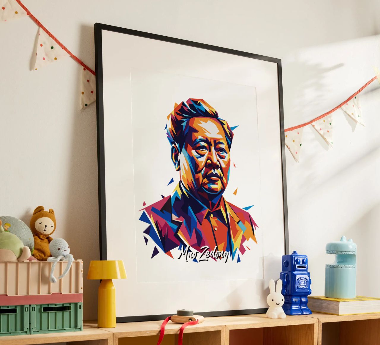 Mao Zedong in WPAP Pop Art carta hahnemühle da vectorartnesia
