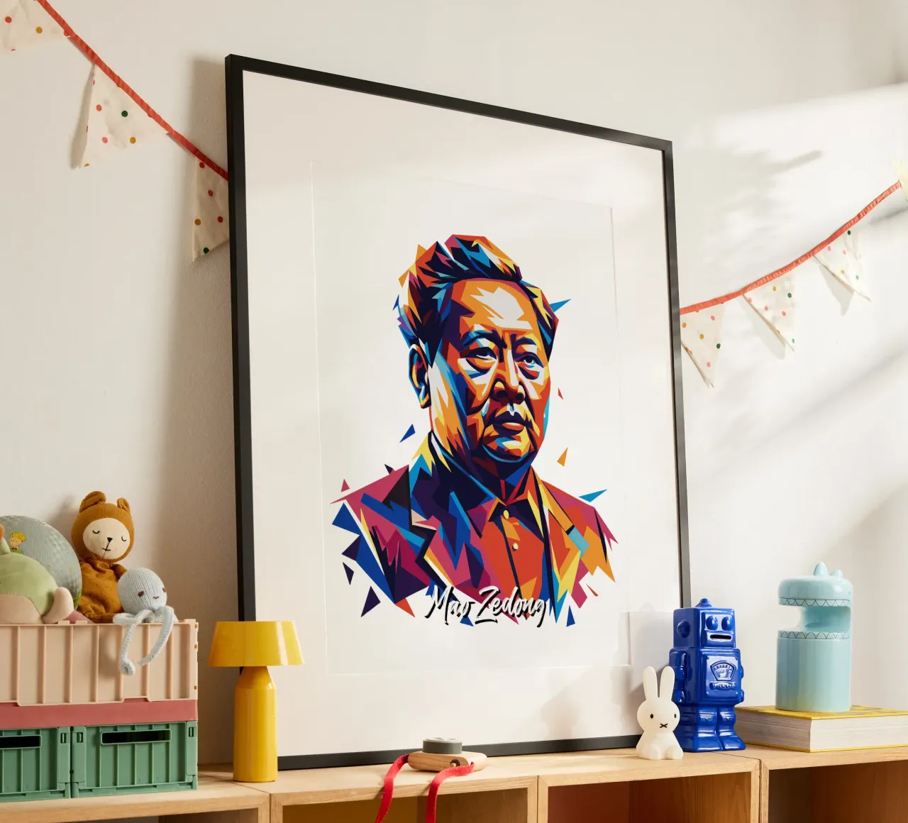 Mao Zedong in WPAP Pop Art hahnemühle de vectorartnesia