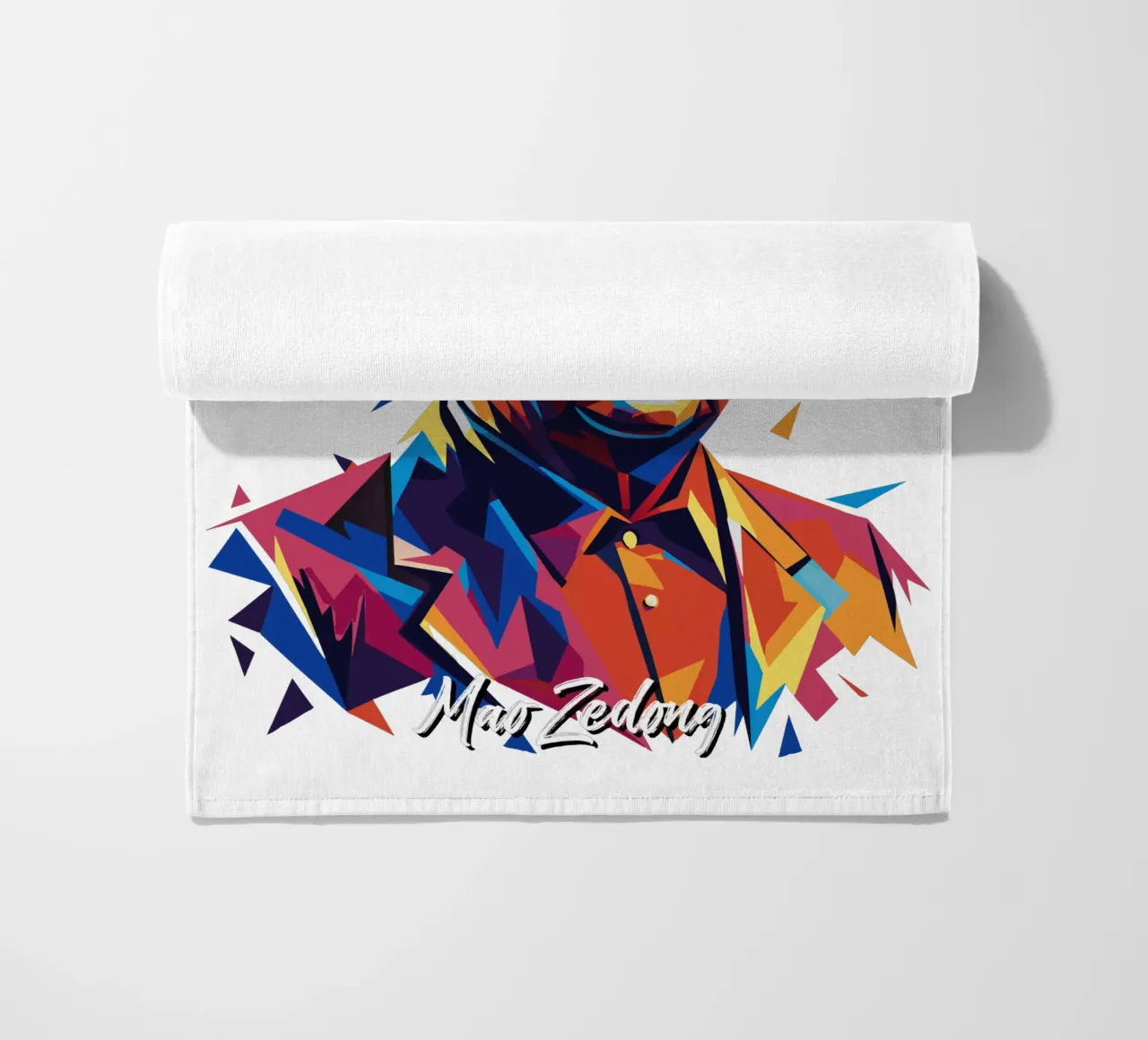 Mao Zedong in WPAP Pop Art beach towel by vectorartnesia