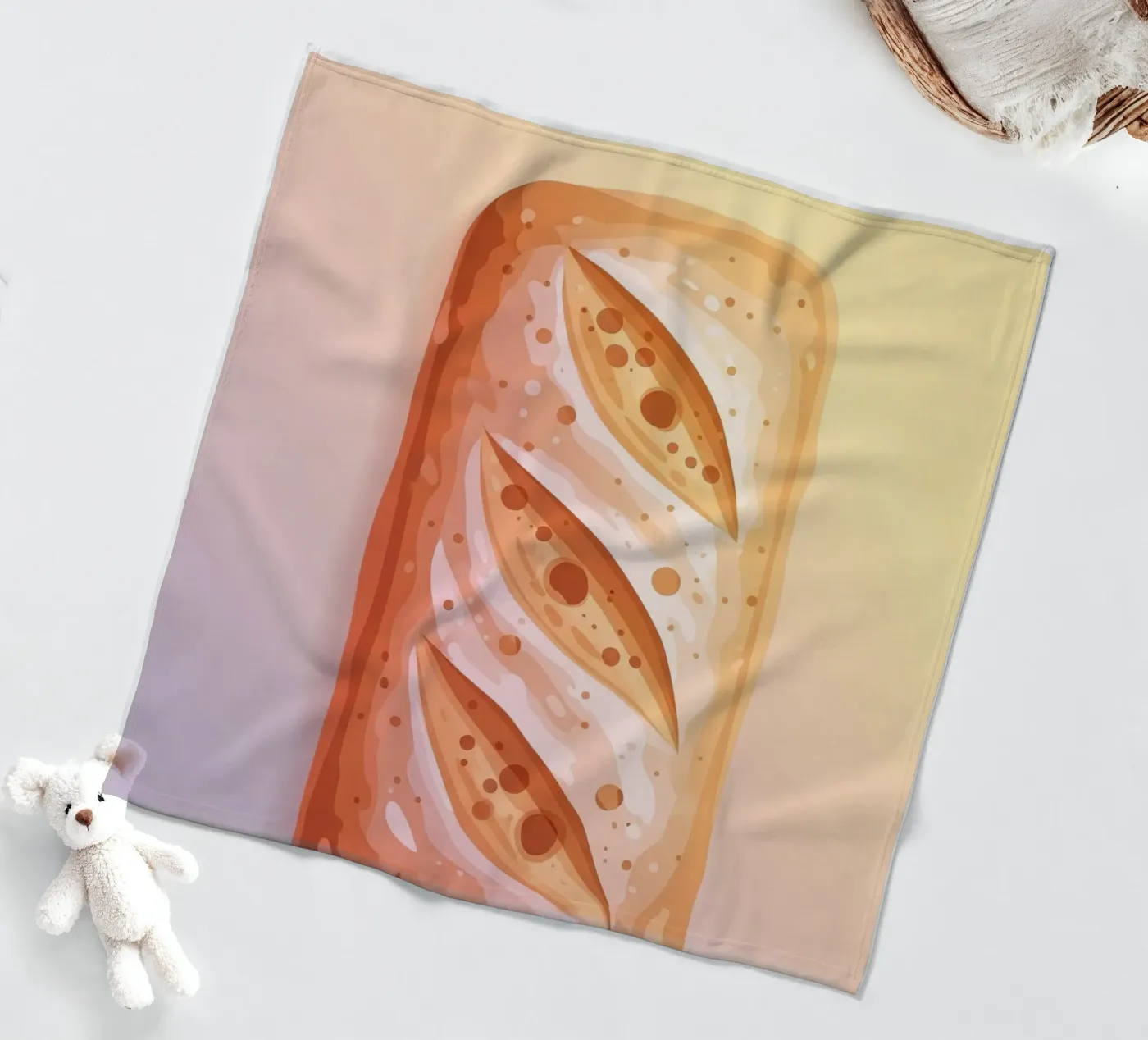 Ciabatta Rustic fleece blanket by FlatPrint Studio