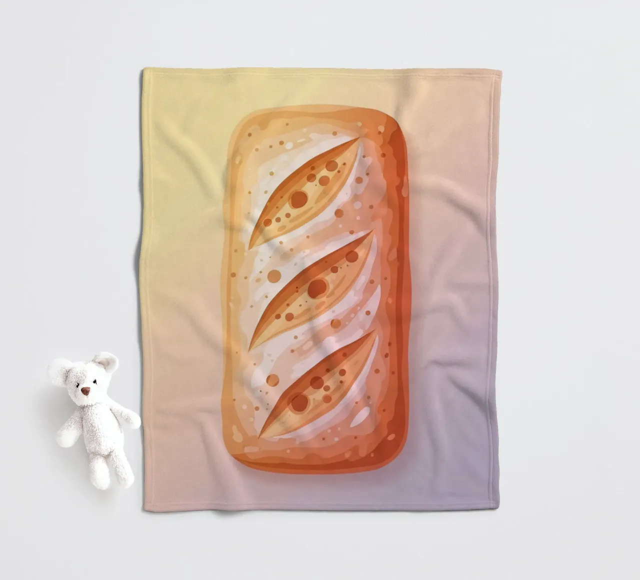 Ciabatta Rustic fleecedeken van FlatPrint Studio