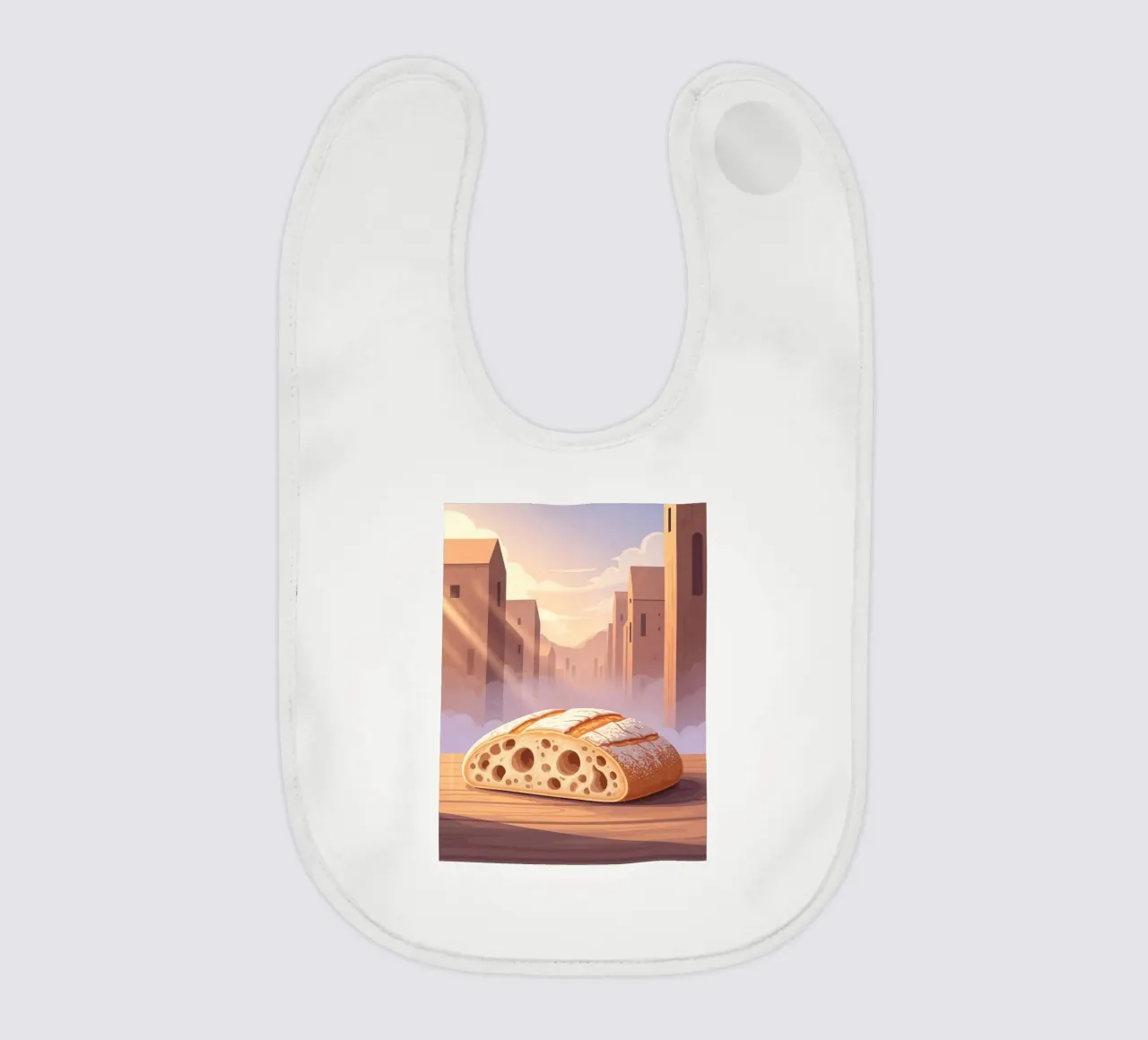 Rustic slipper baby bib by FlatPrint Studio