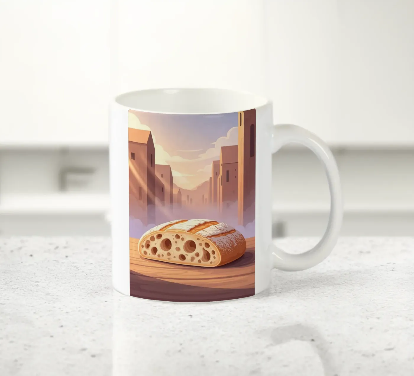 Rustic slipper ceramic mug by FlatPrint Studio