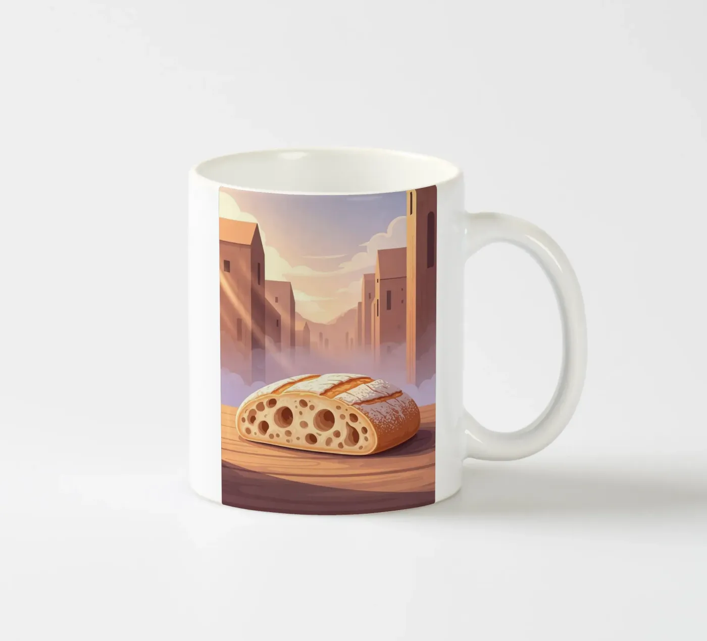 Rustic slipper ceramic mug by FlatPrint Studio