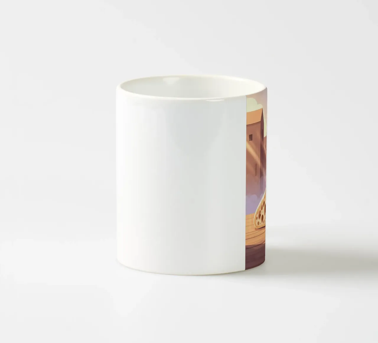 Rustic slipper ceramic mug by FlatPrint Studio