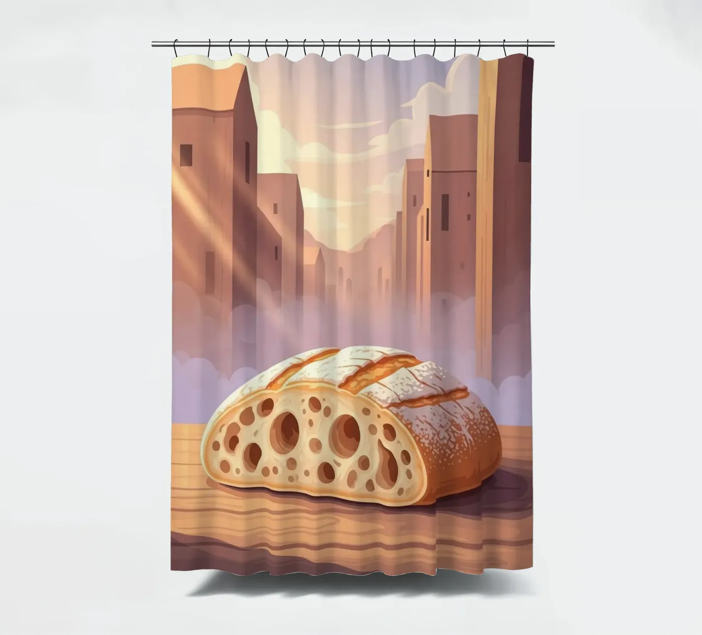 Rustikaler Pantoffel Duschvorhang von FlatPrint Studio