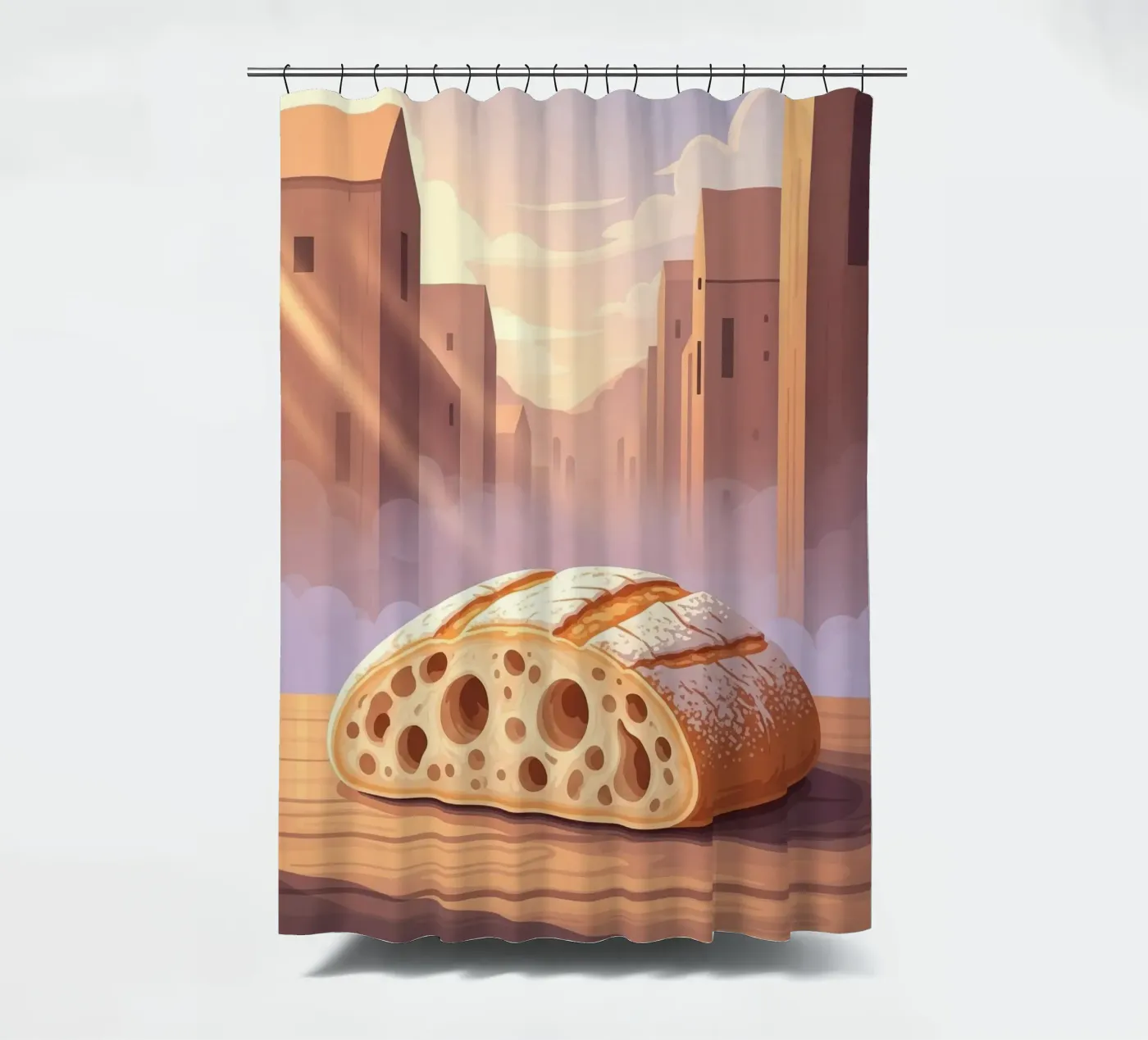 Rustic slipper Duschvorhang von FlatPrint Studio