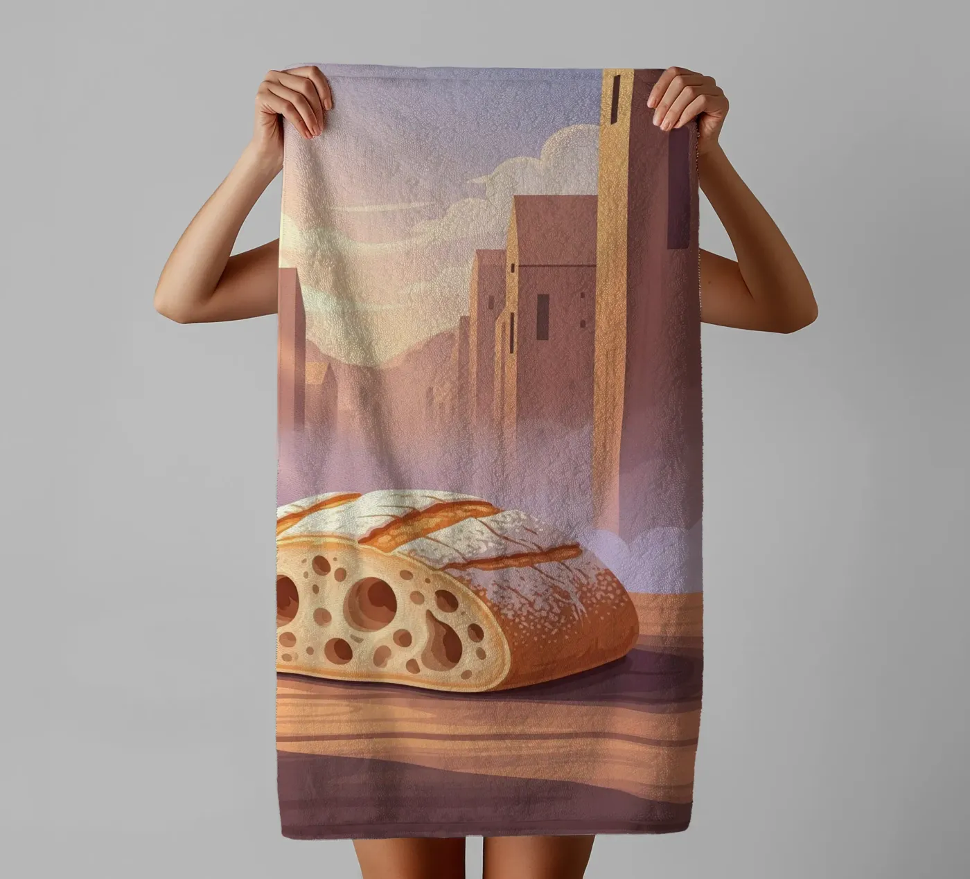 Rustic slipper towel by FlatPrint Studio