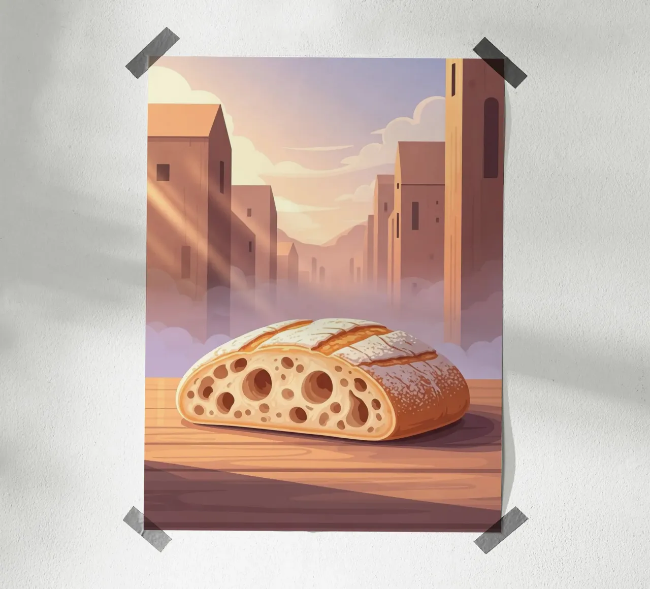 Ciabatta Rustic poster da FlatPrint Studio