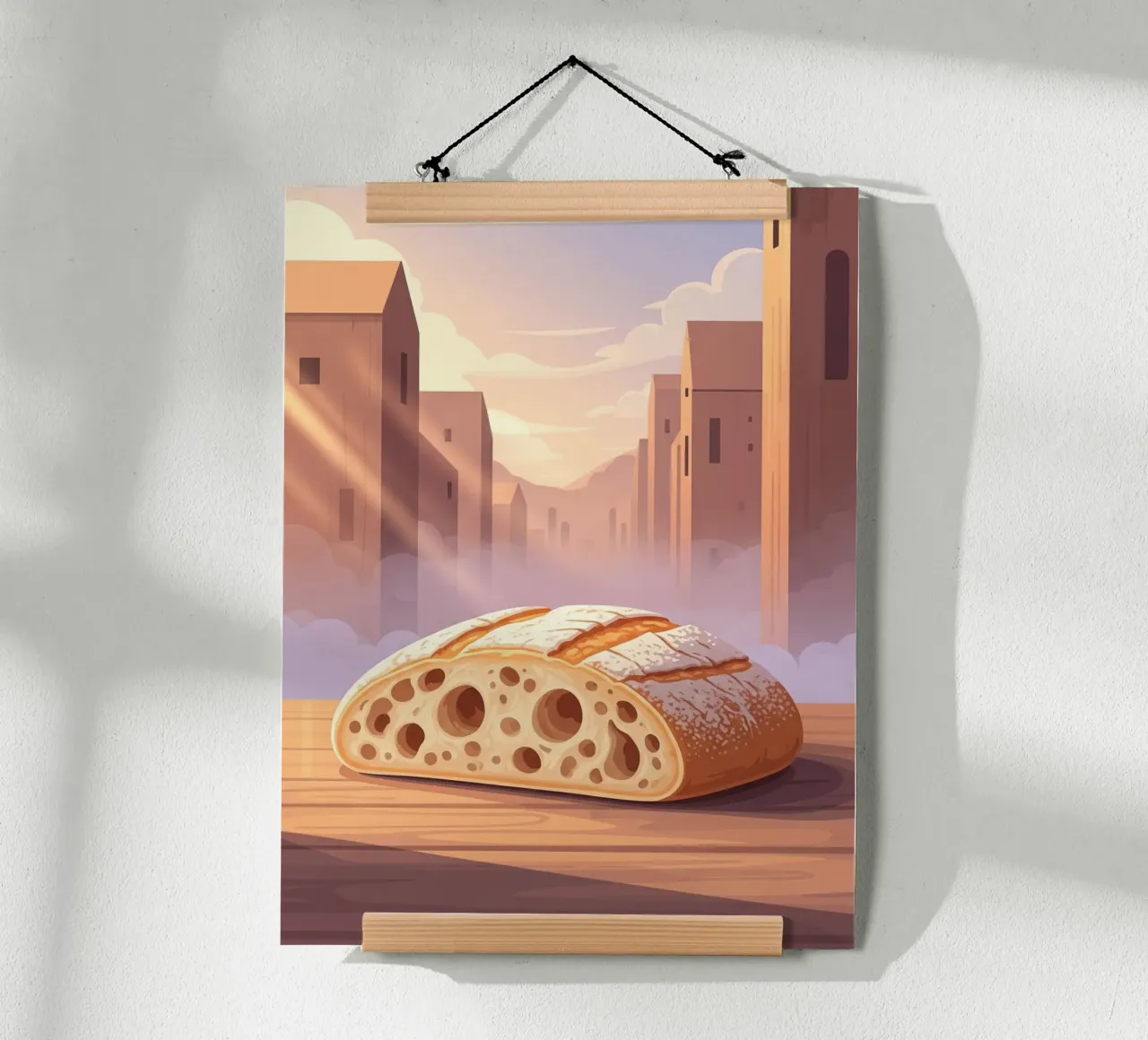 Ciabatta Rustic poster da FlatPrint Studio