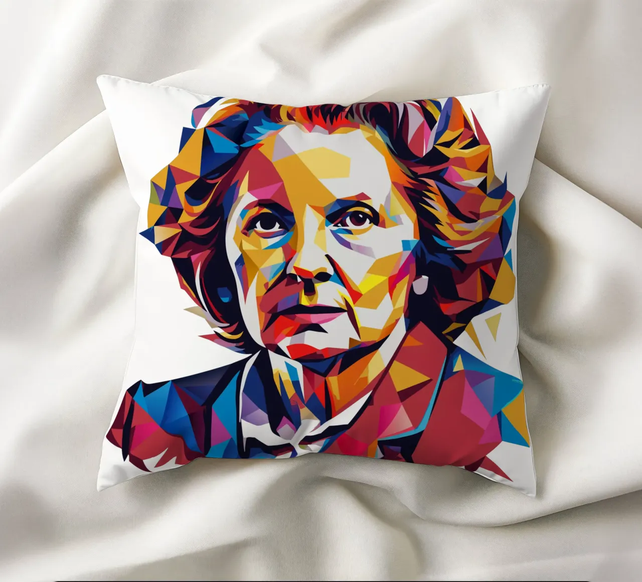 Margaret Thatcher WPAP Pop Art cuscino da vectorartnesia