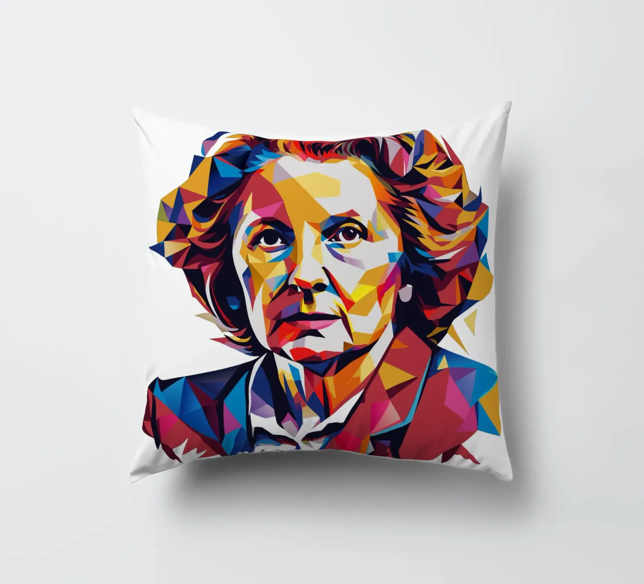 Margaret Thatcher WPAP Pop Art cuscino da vectorartnesia