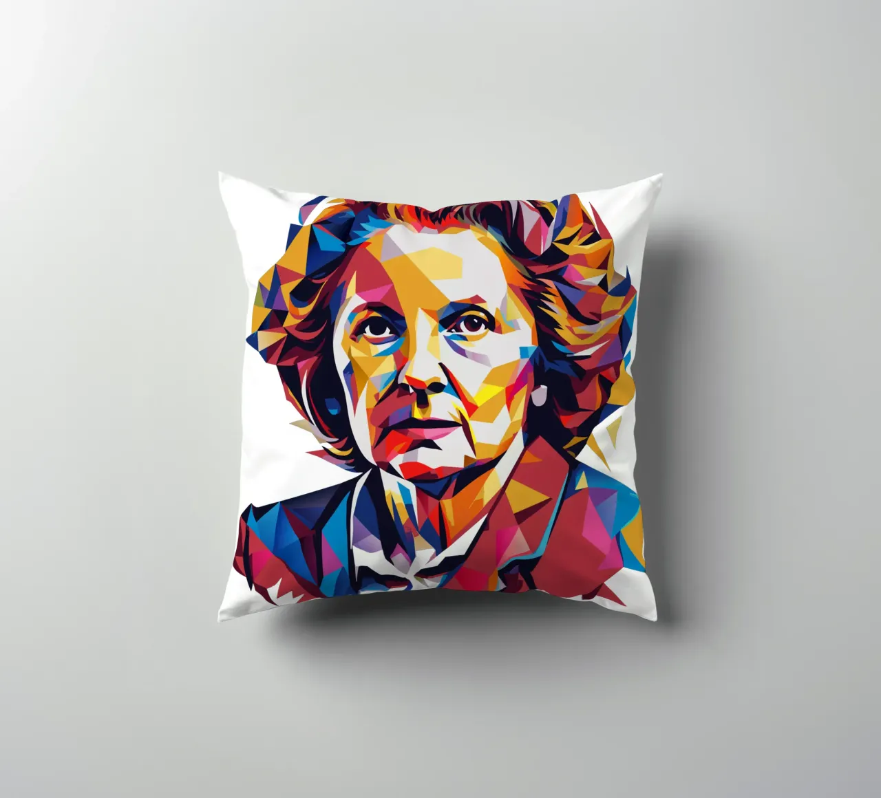 Margaret Thatcher WPAP Pop Art cuscino da vectorartnesia