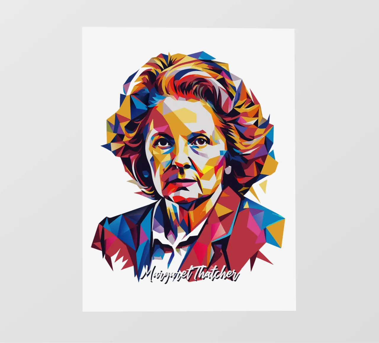 Margaret Thatcher WPAP Pop Art pellicola backlit da vectorartnesia