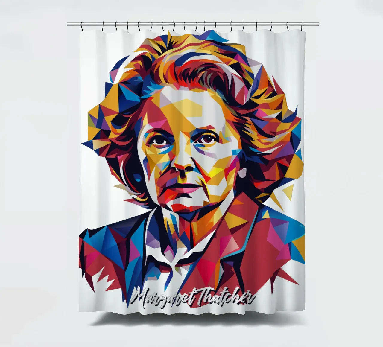 Margaret Thatcher WPAP Pop Art tenda da doccia da vectorartnesia