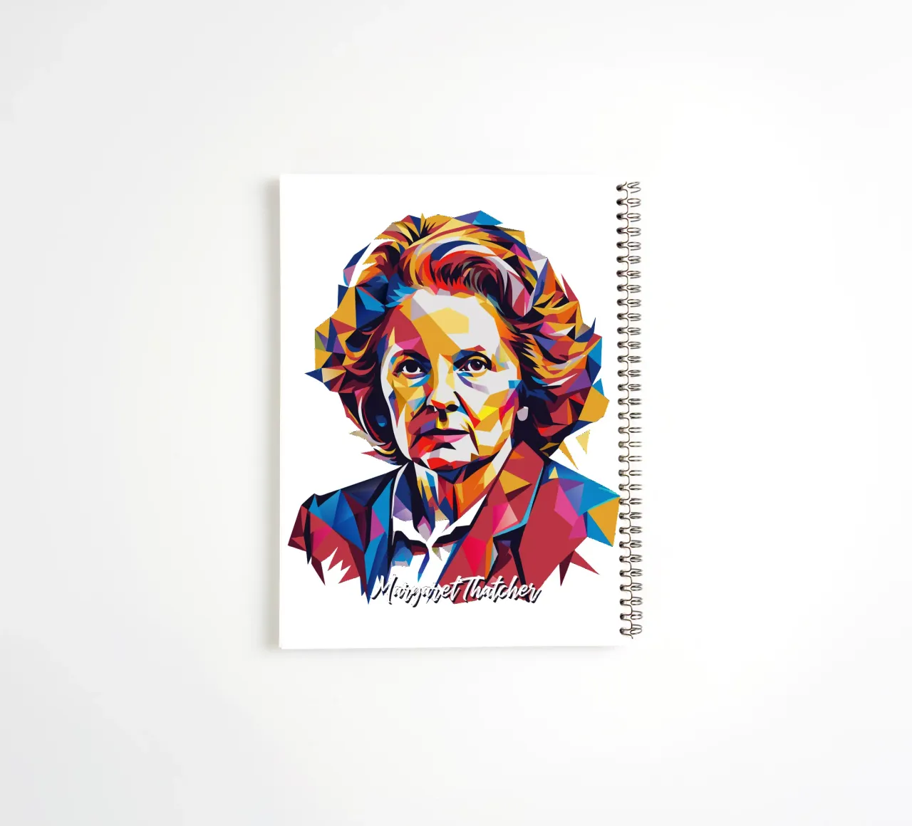Margaret Thatcher WPAP Pop Art spiral notebook by vectorartnesia