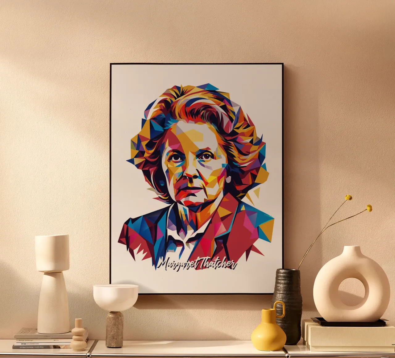 Margaret Thatcher WPAP Pop Art alluminio dibond da vectorartnesia