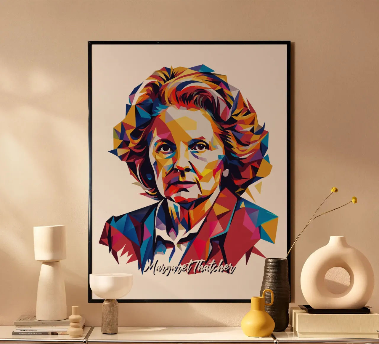 Margaret Thatcher WPAP Pop Art carta hahnemühle da vectorartnesia