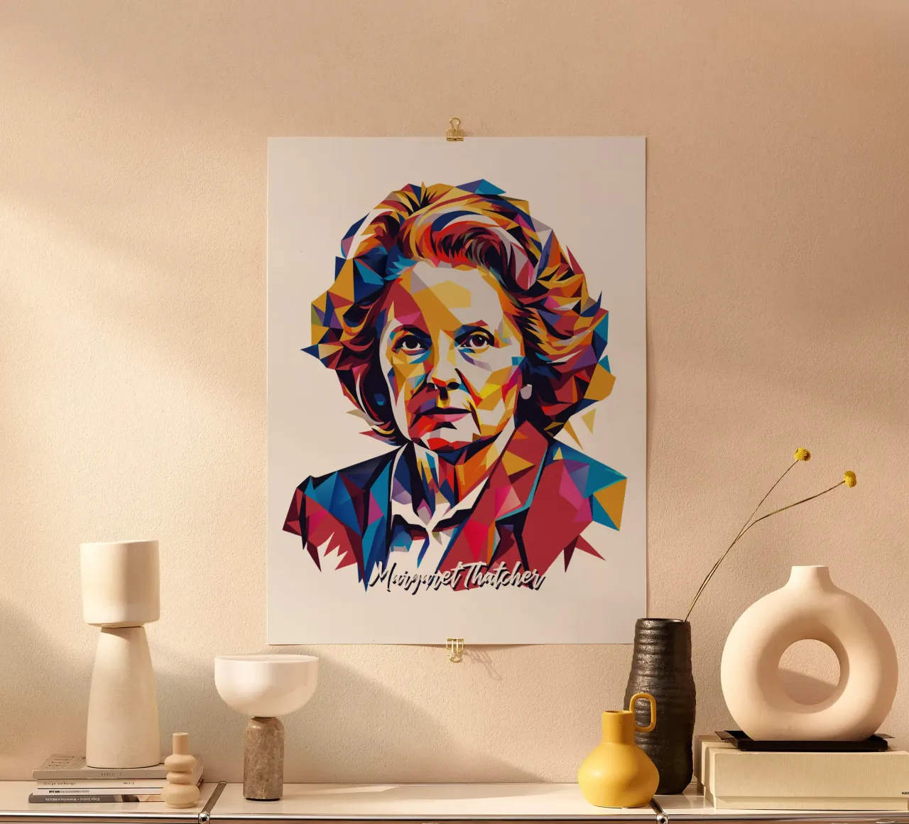 Margaret Thatcher WPAP Pop Art carta hahnemühle da vectorartnesia