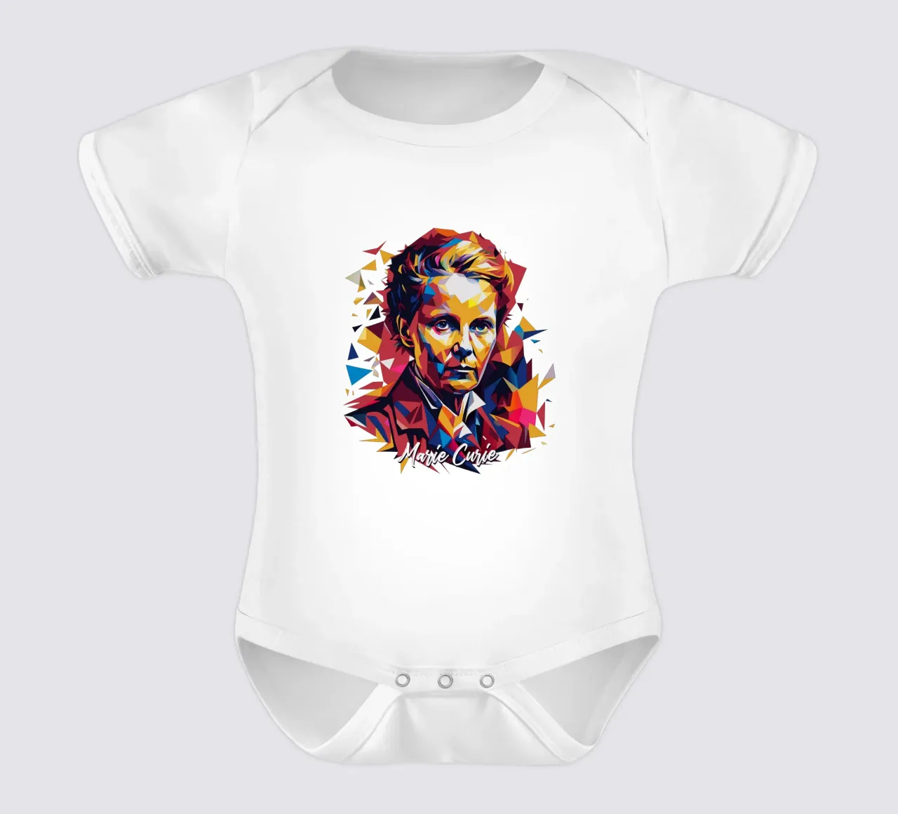 Marie Curie WPAP Pop Art body neonato maniche corte da vectorartnesia