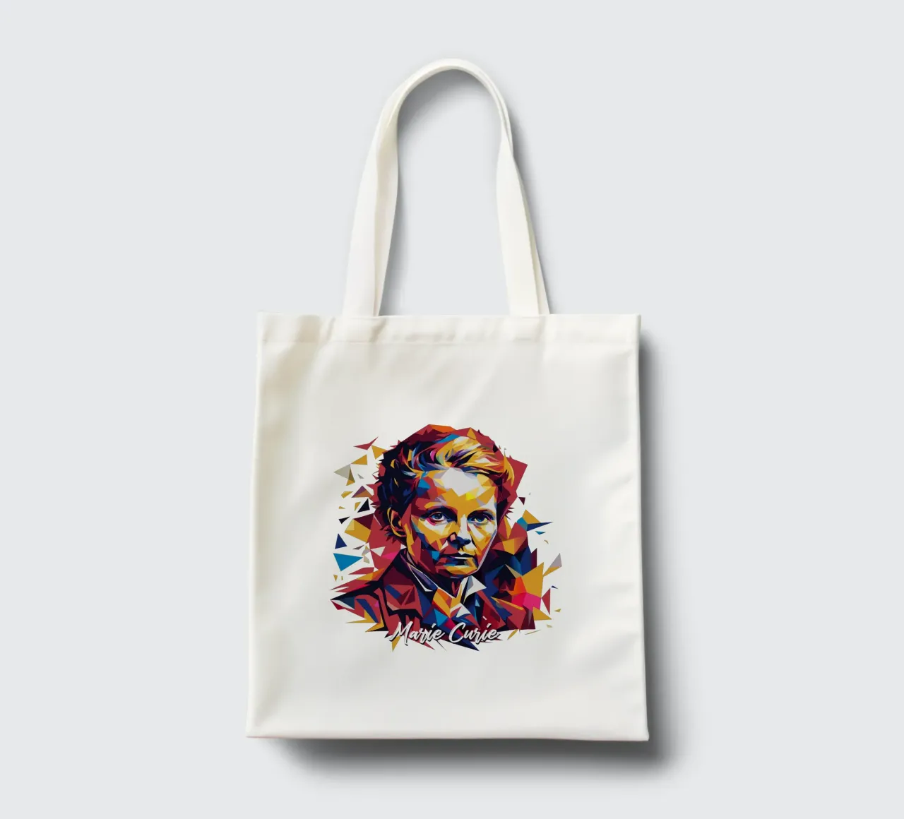 Marie Curie WPAP Pop Art borsa in juta da vectorartnesia