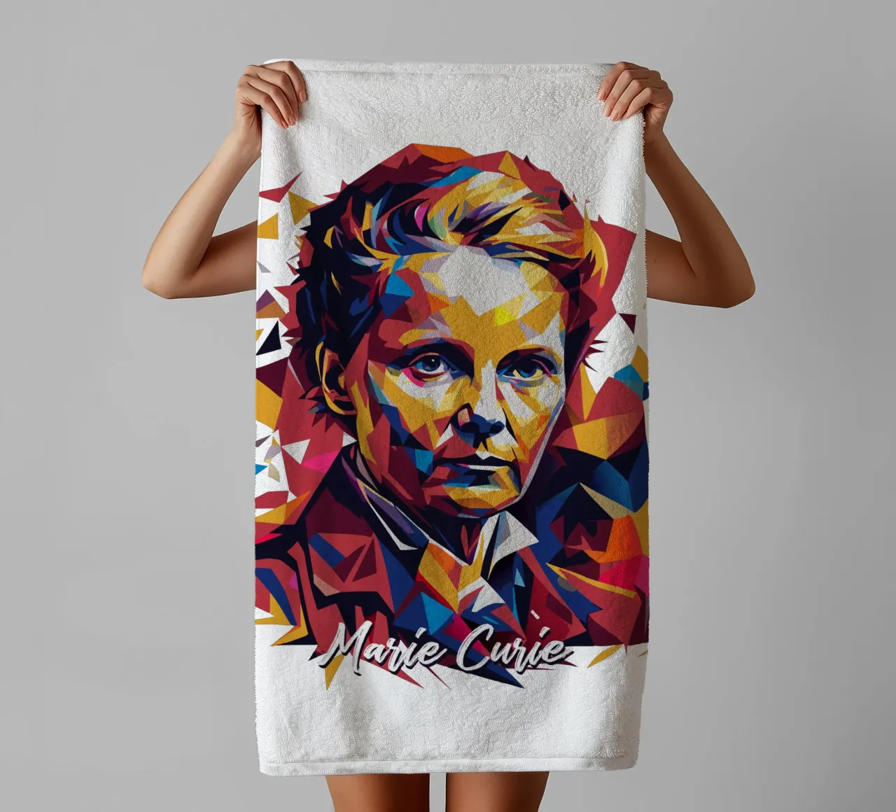 Marie Curie WPAP Pop Art asciugamano da bagno da vectorartnesia