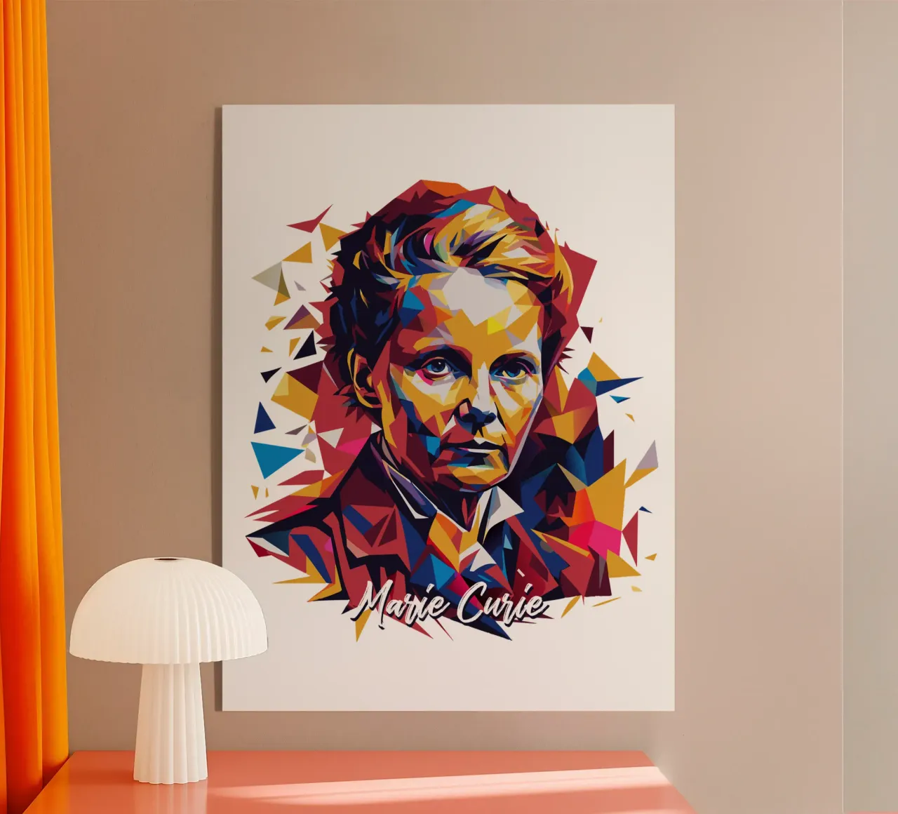Marie Curie WPAP Pop Art plexiglass da vectorartnesia
