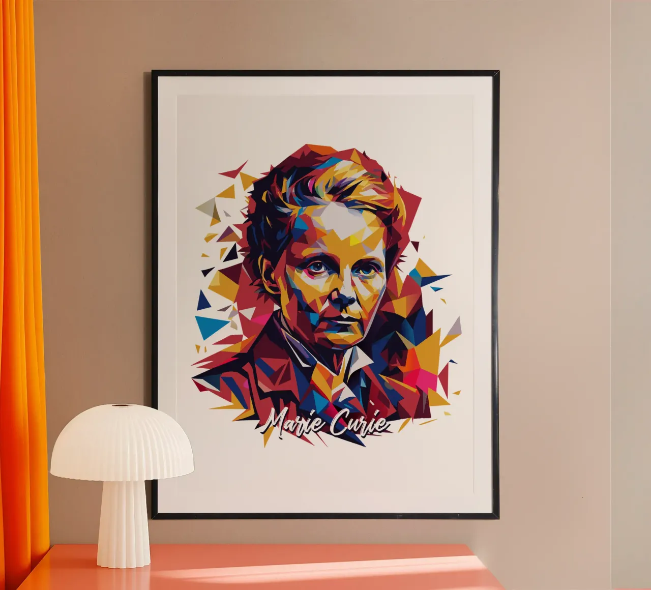 Marie Curie WPAP Pop Art poster da vectorartnesia