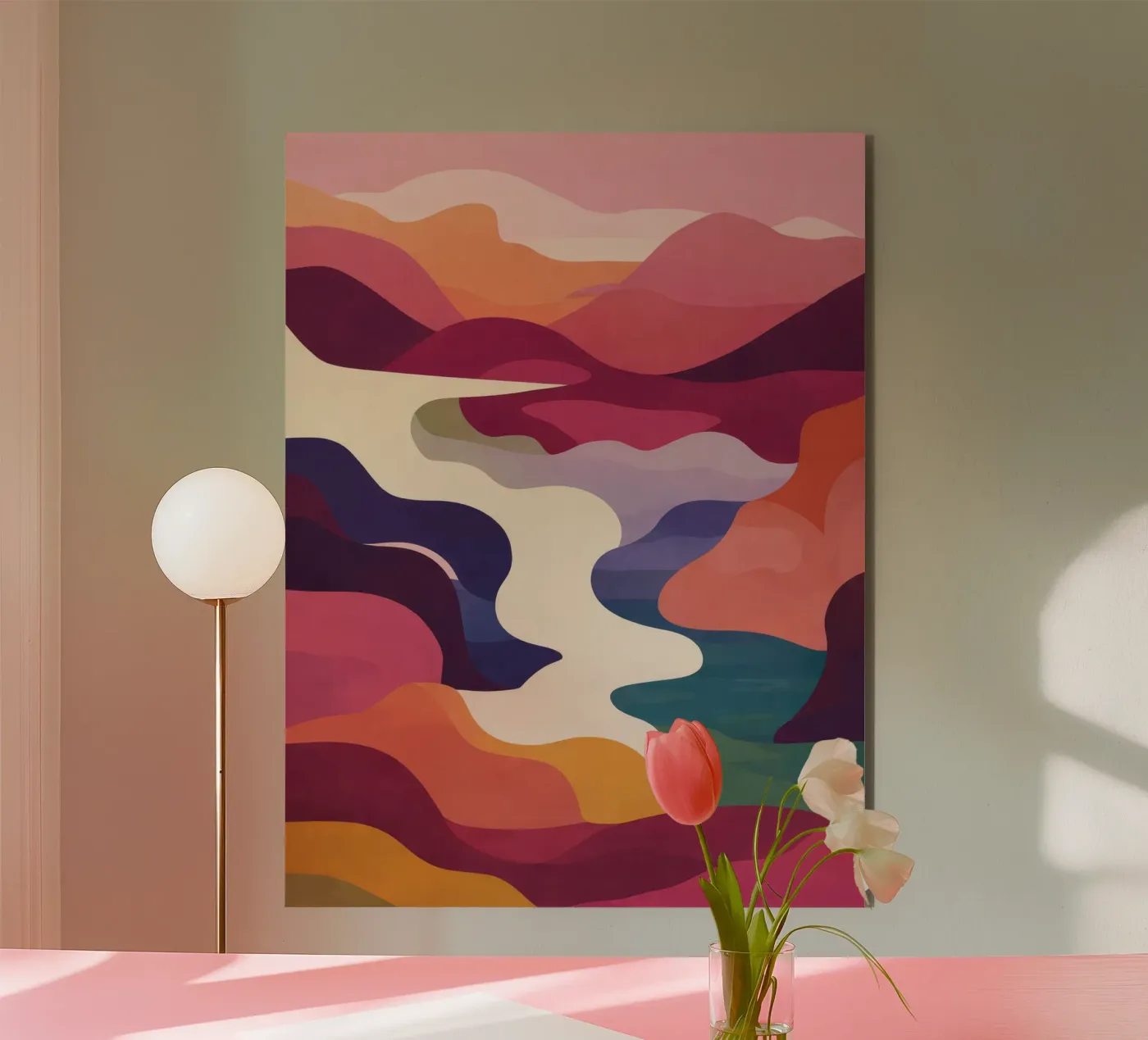 Abstract Landscape with River alu dibond de M.A.Z.U.N.