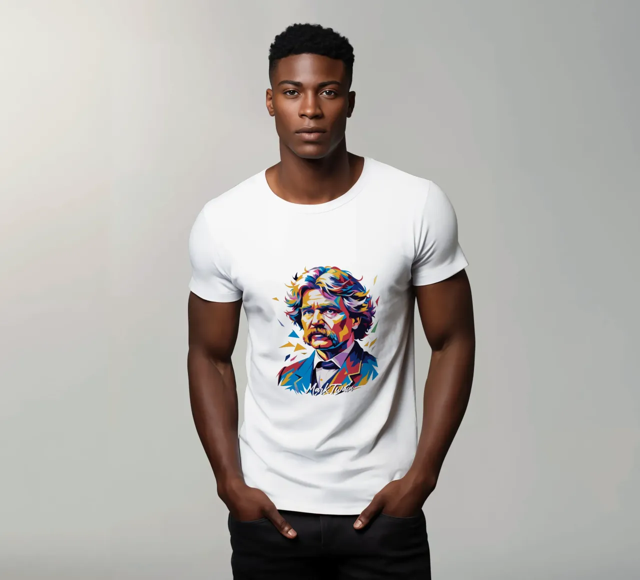 Mark Twain WPAP Pop Art t-shirt da vectorartnesia