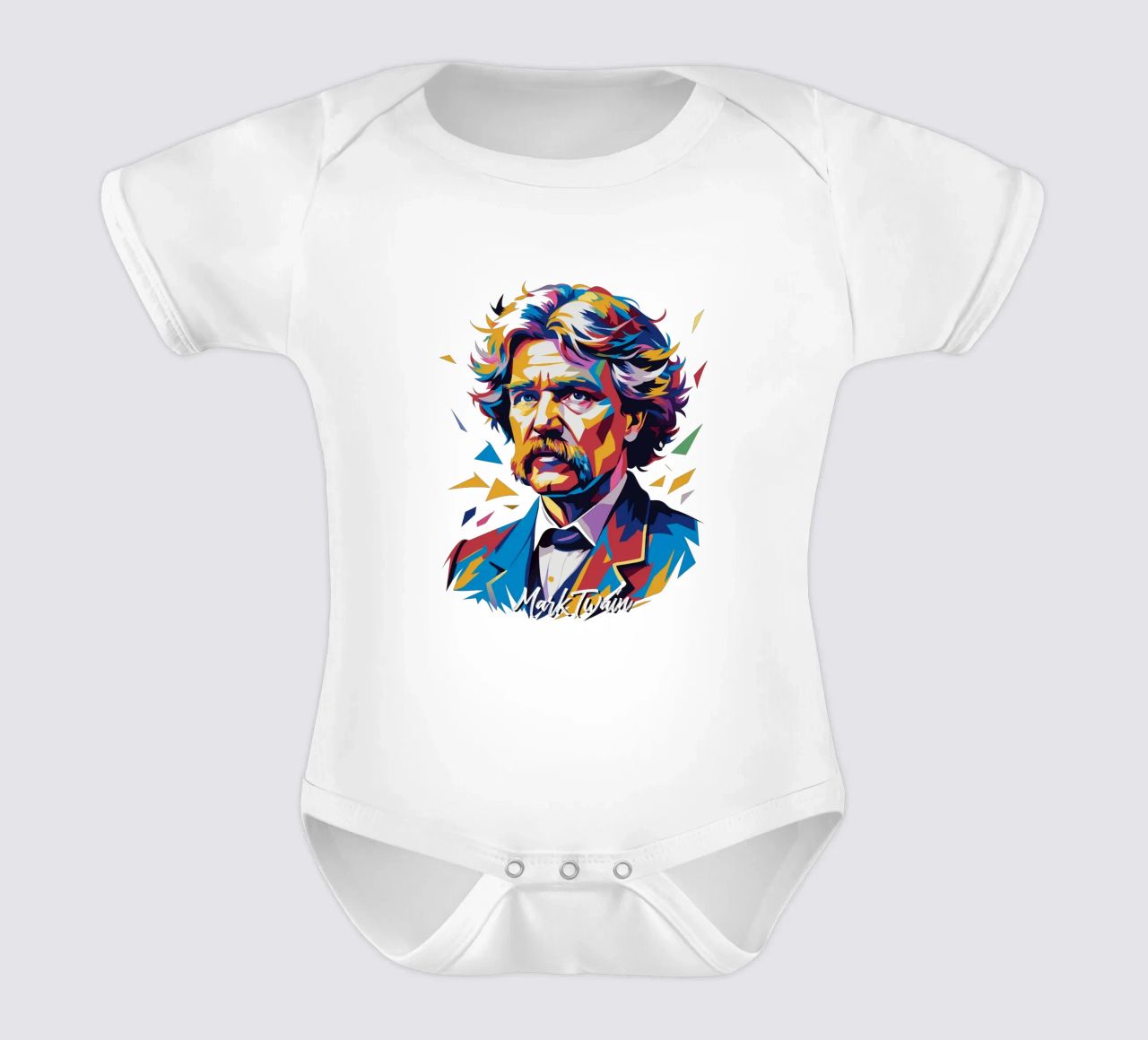 Mark Twain WPAP Pop Art body neonato maniche corte da vectorartnesia
